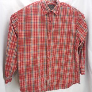 Abercrombie & Fitch The Big Shirt Mens Size Large Red & Blue Plaid 100% Cotton